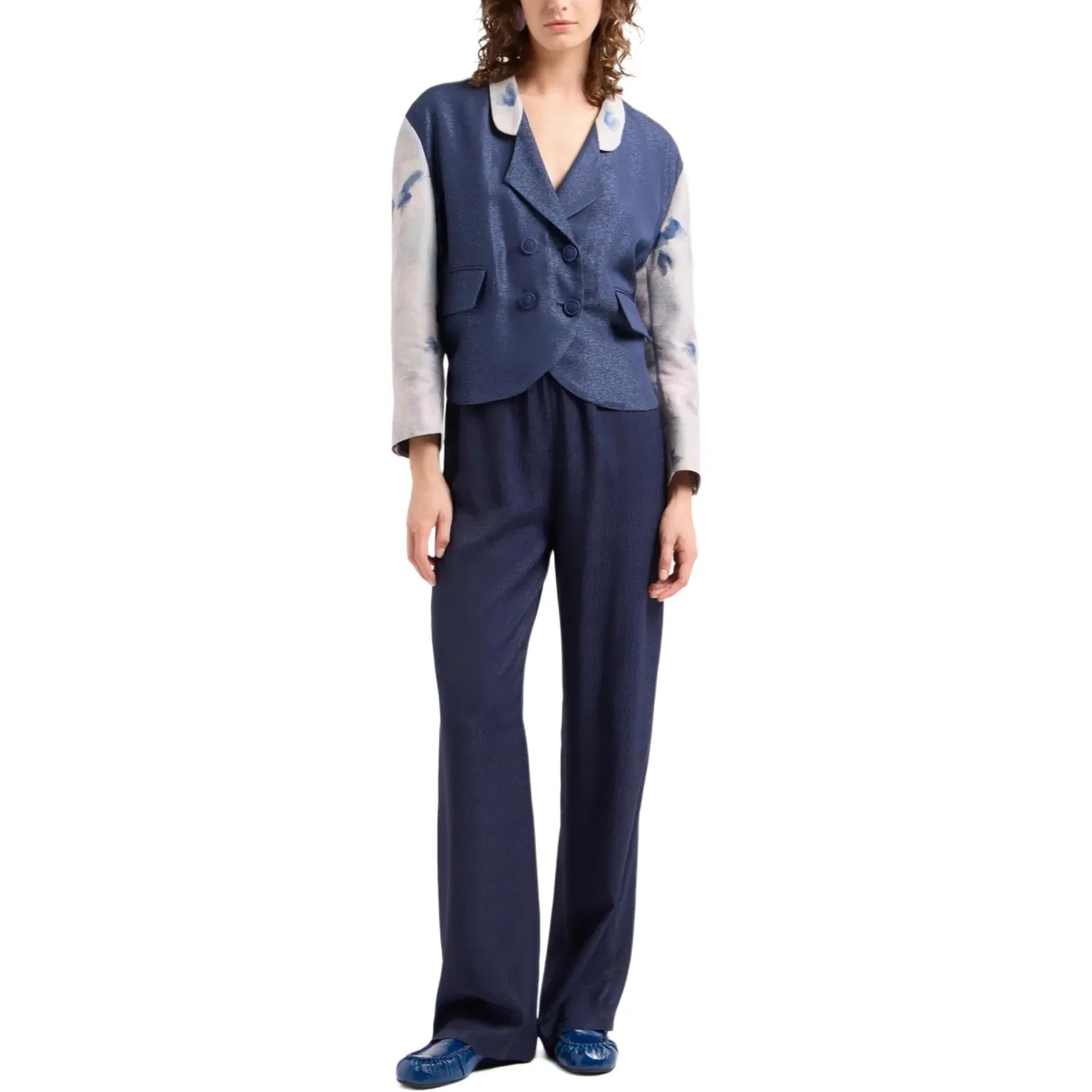 Женские брюки из коллекции устойчивого развития EMPORIO ARMANI, Marine Blue — фото 3