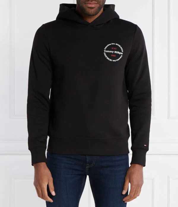Мужской пуловер с круглым вырезом Roundel Tommy Hilfiger, черный
