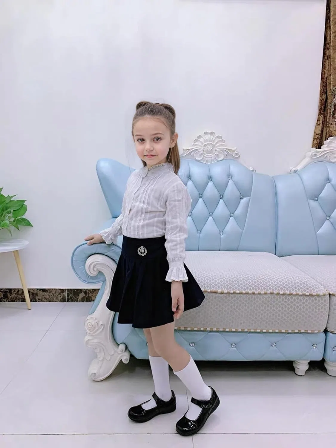 Детские туфли Мэри Джейн для девочек Classic Mary Jane Flats JGKDTX, Glossy Black — фото 3