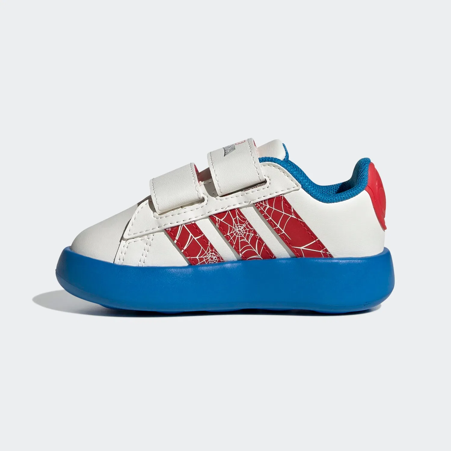 Детские кроссовки с 3D-головой Spider-Man Adidas Sportswear, Cloud White/Pure Ruby/Bright Blue — фото 3