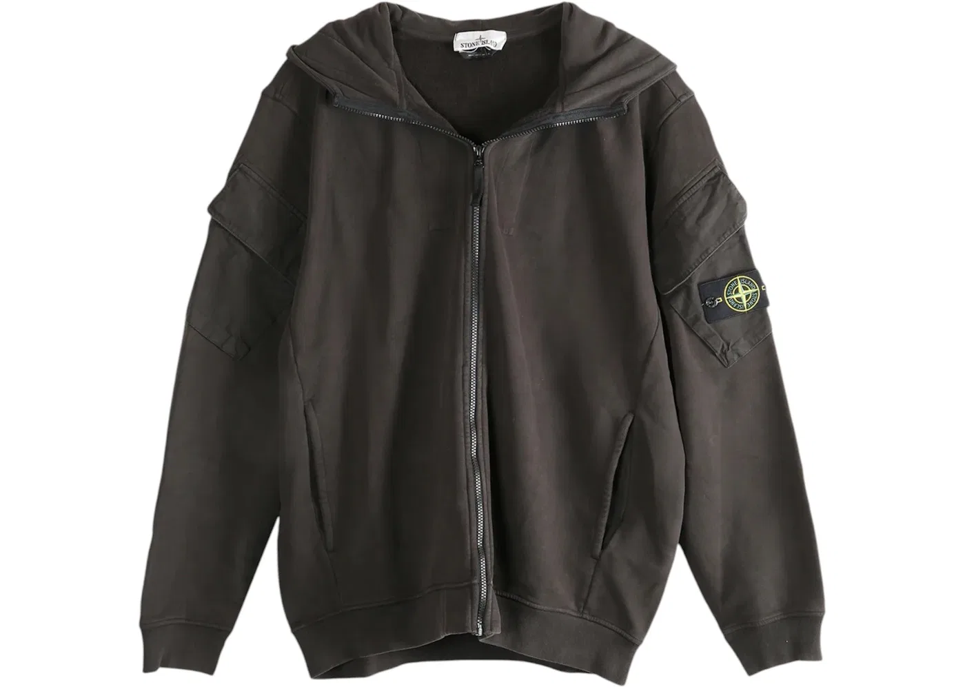 Мужской свитшот с капюшоном на молнии Stone Island, Lead Grey