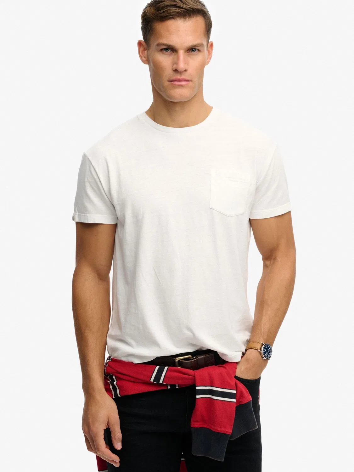 Футболка Classic Cotton Linen Pocket Superdry, Белый