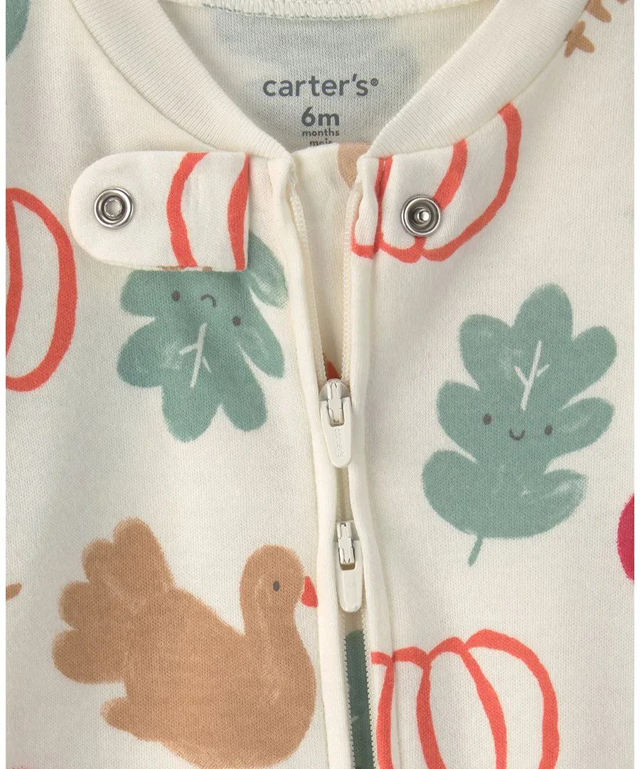 Комбинезон-пижама с длинным рукавом и принтом Thankful Carter's, Cream — фото 3