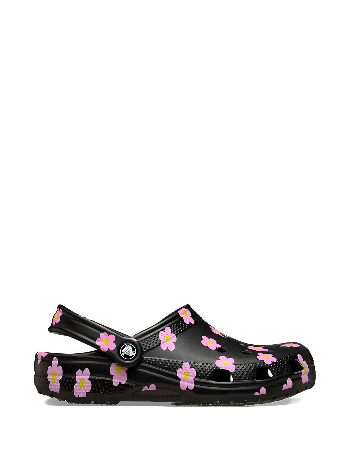 Сандалии с цветочным принтом, черные Crocs, черный — фото 2
