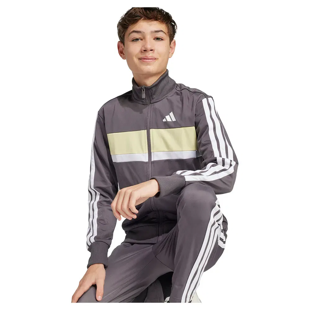 Детский спортивный костюм с технологией CLIMACOOL Tiberio 3-Stripes Tricot Adidas, Grey — фото 3