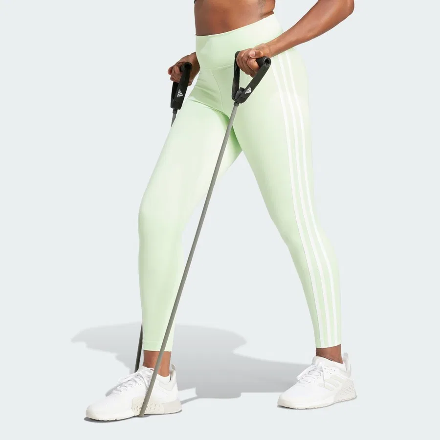 Леггинсы спортивные с высокой посадкой 7/8 Train Essentials 3-Stripes adidas, Зеленый