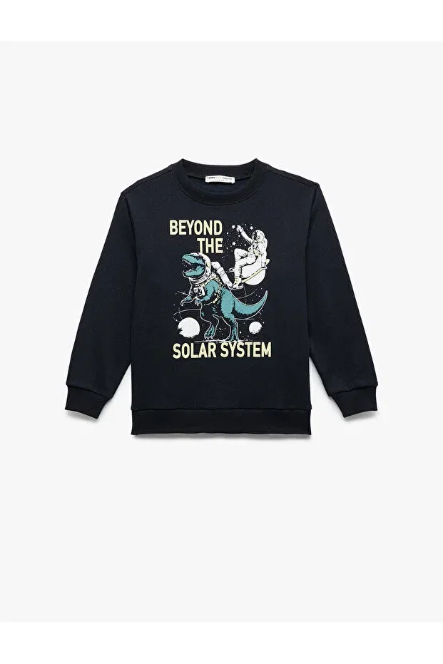 Детское худи для мальчиков с динозаврами Koton, Navy Blue