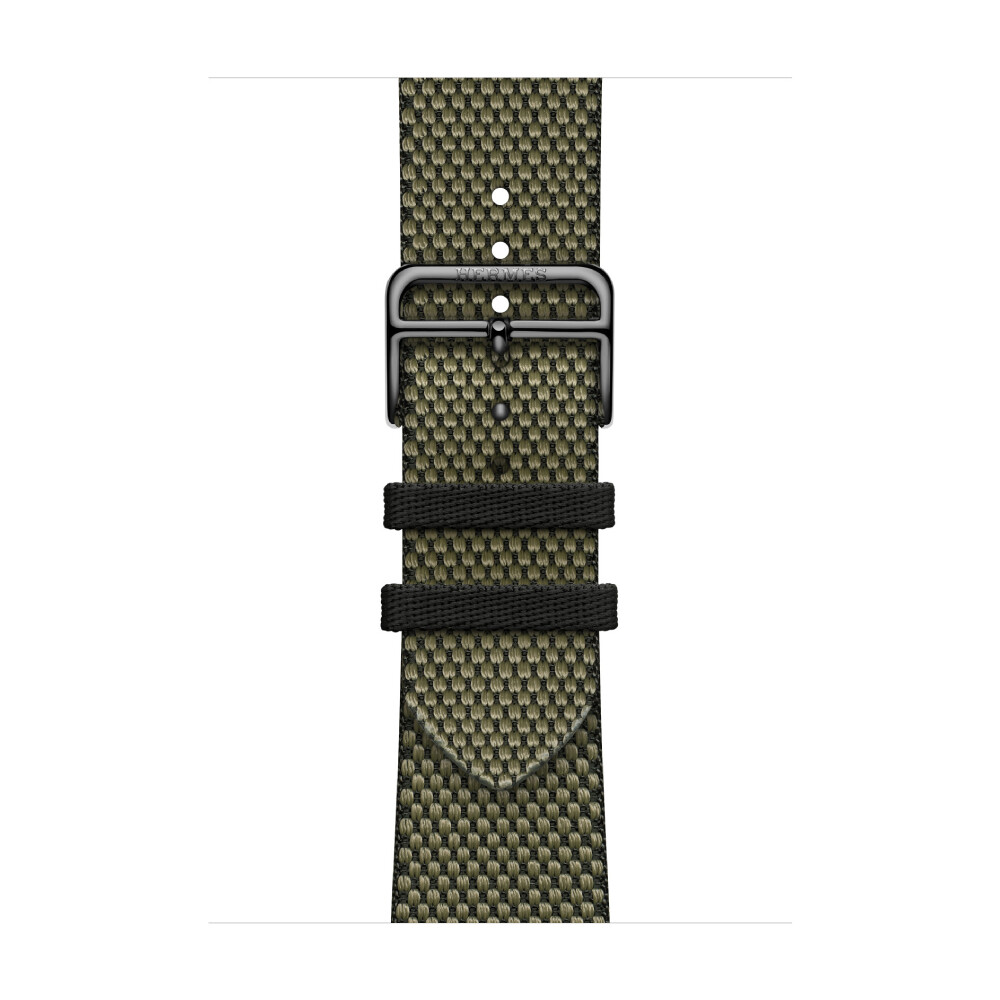 

Ремешок для часов Apple Hermes 45 мм, Toile H Single Tour, Vert/Noir