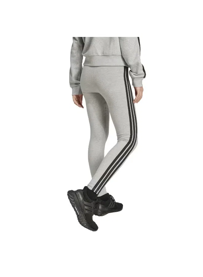 Леггинсы хлопковые Essentials 3-Stripes Adidas, серый — фото 3