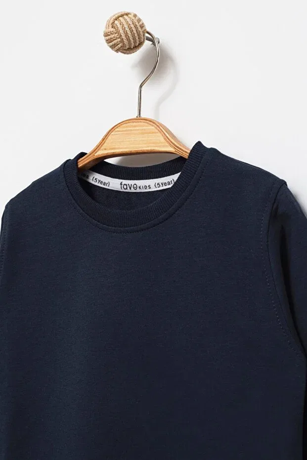Детские свитшот для мальчиков хлопковый Basics Favo Kids, Navy Blue — фото 2