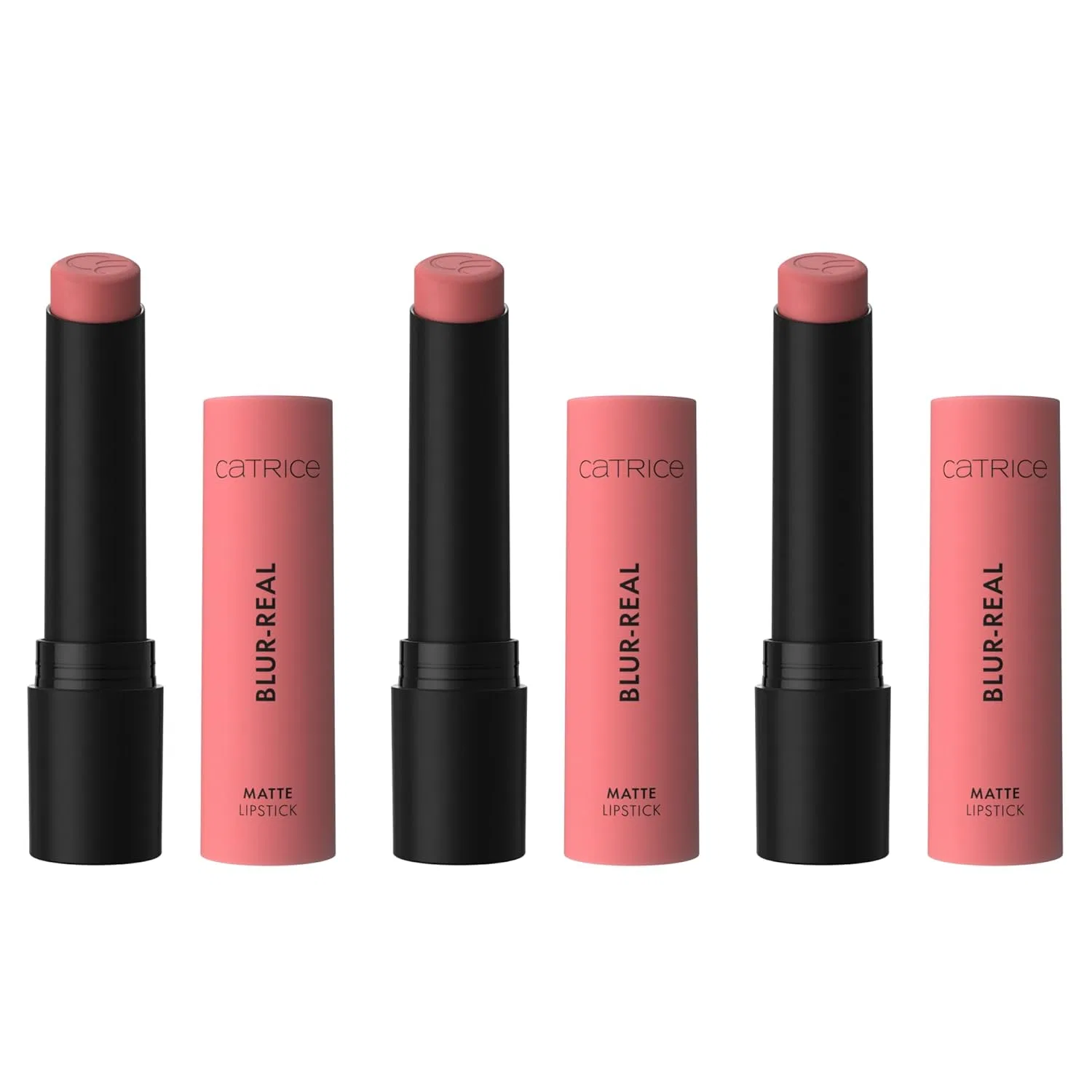 Матовая помада Catrice Blur-Real Matte, оттенок 040 Muted Romance, набор 3 шт. по 3 г, розовый