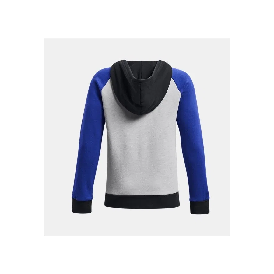 Свитшот детский с капюшоном Rival Fleece Script Colorblock Under Armour, Синий — фото 2