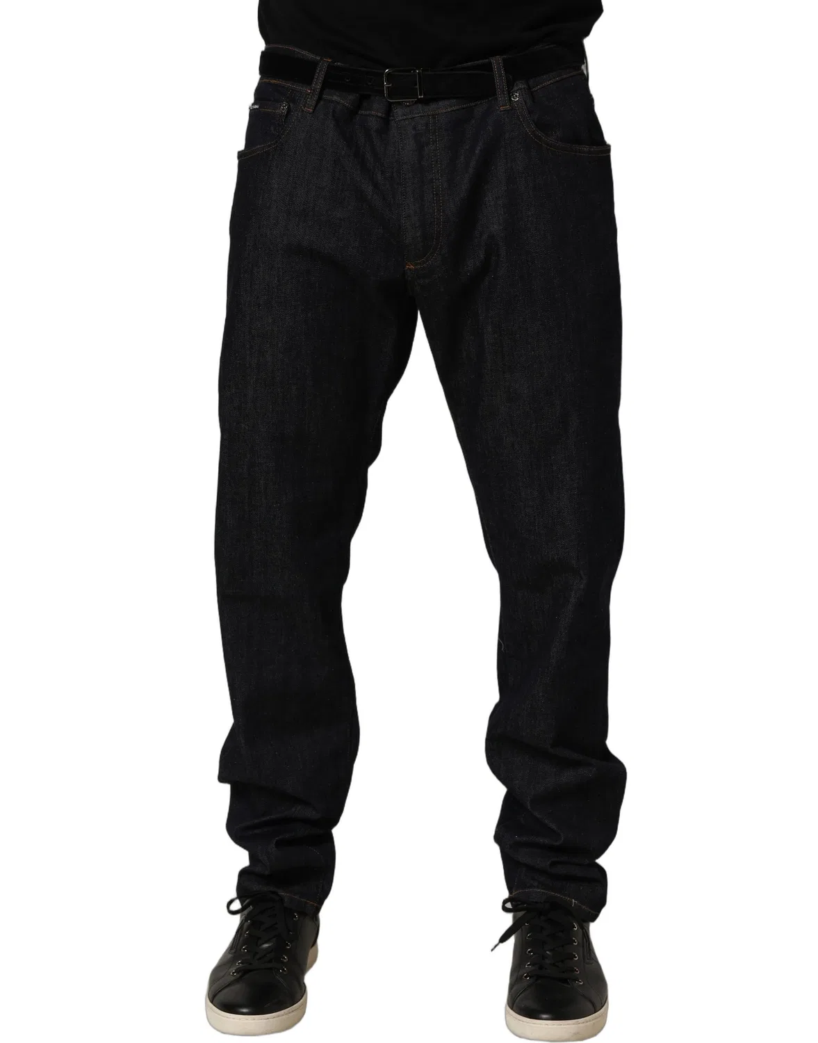 Мужские джинсы с темной стиркой Slim Fit Dolce & Gabbana, Dark Gray — фото 3