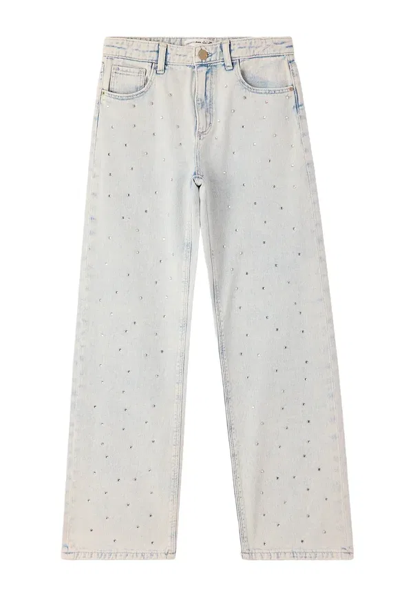 Брюки джинсовые Wide con strass, Terranova, Blu Denim Chiaro, светло-голубой — фото 4