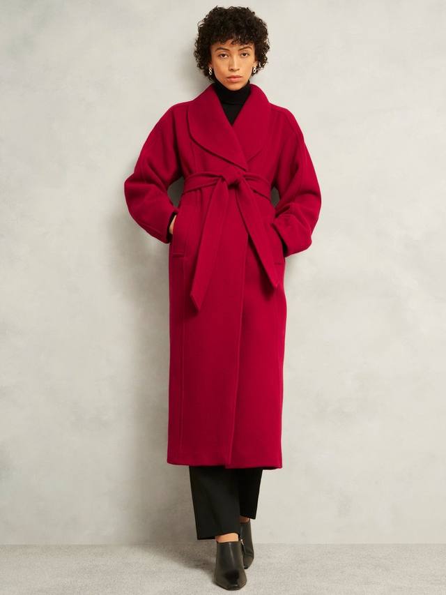 

Ламбет пальто из шерсти с поясом Hobbs, Red