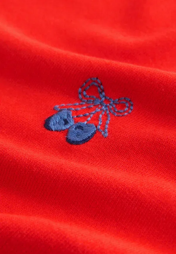 Джемпер из хлопка и вискозы Regular fit - soft touch crew neck - jumper Next, Red Cherry, красный — фото 3