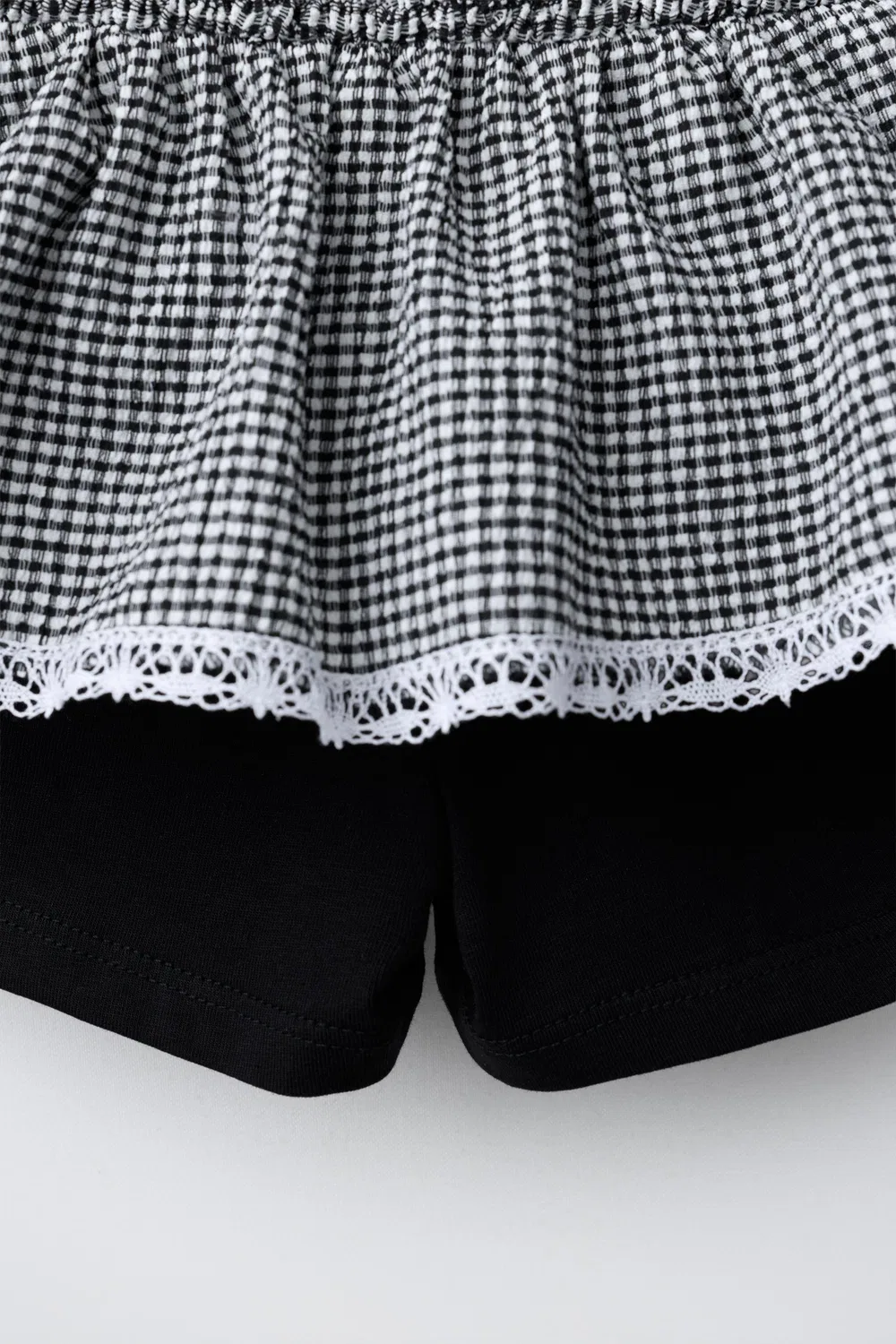 Юбка из клетчатой ткани ZARA, Black/White — фото 4