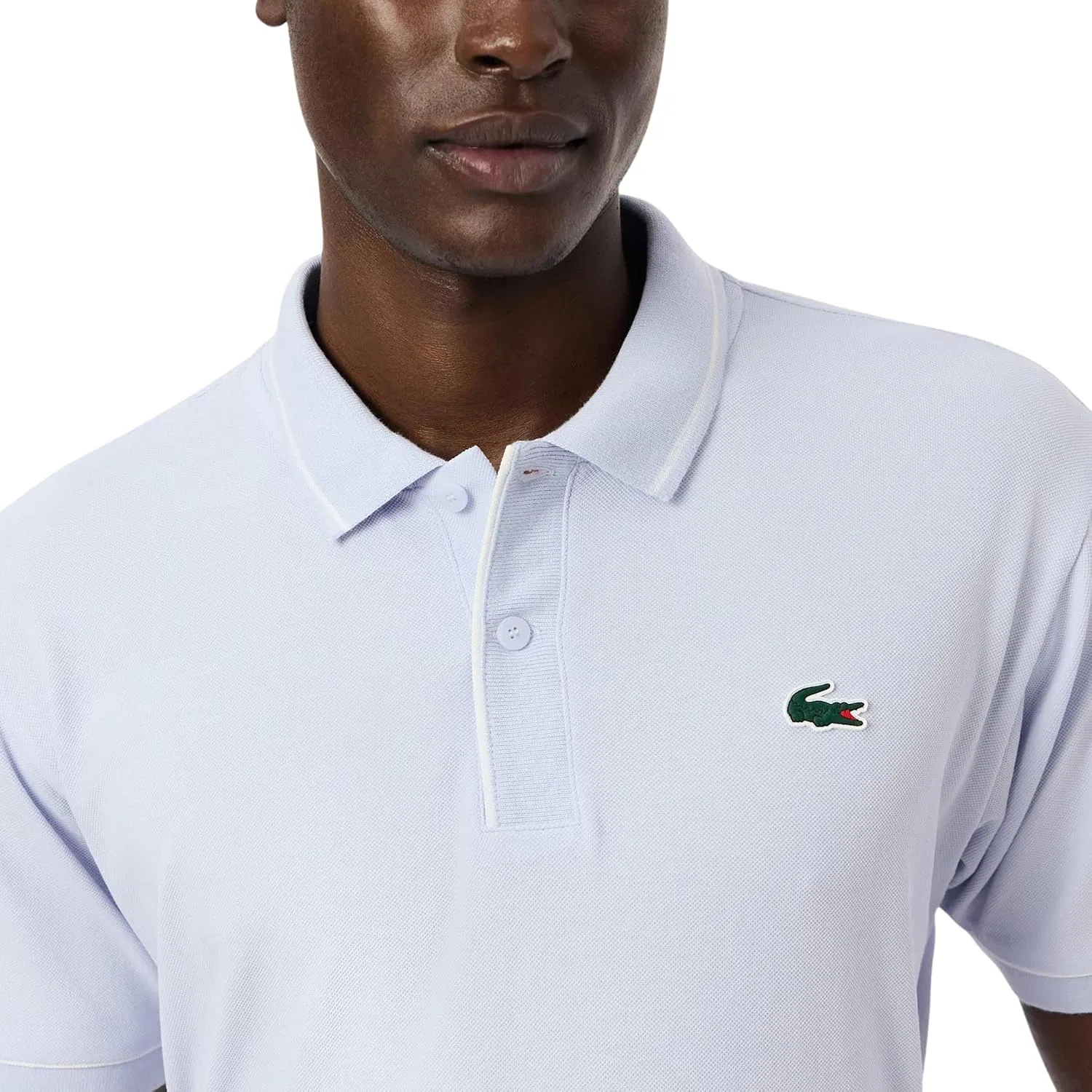 Мужское поло Lacoste с технологией Emana, светло-синий — фото 2
