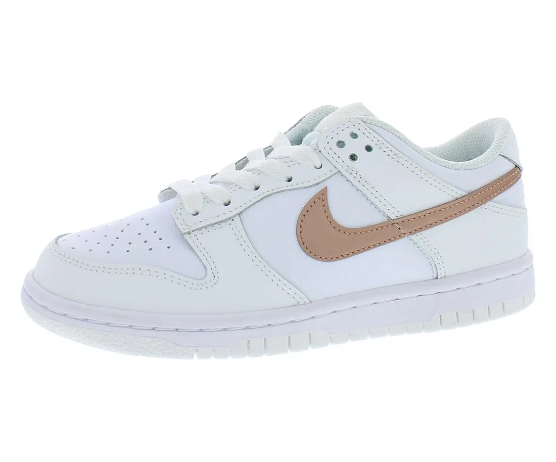 Детские кроссовки для мальчиков с принтом Dunk Low Gs NIKE, White Metallic Red Bronze