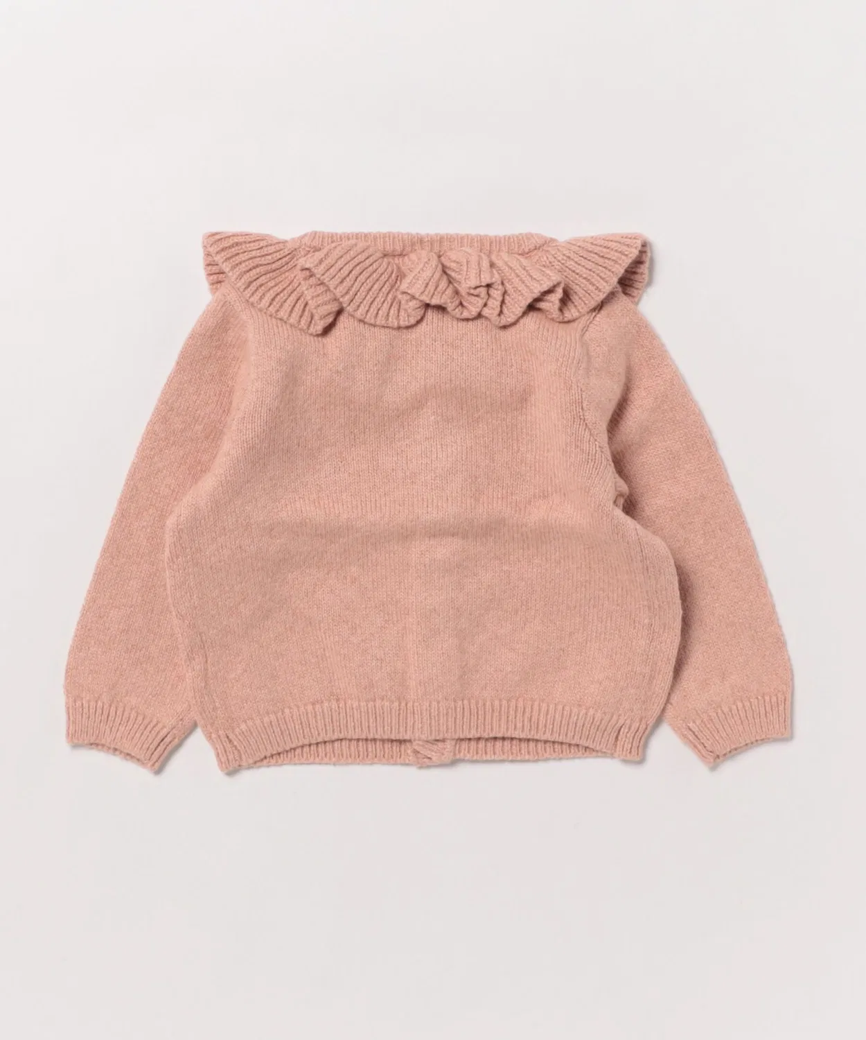 Детский кардиган с воротником-рюшем, с пуговицами, модель Ruffle Collar Cardigan Quincy Mae, Pink — фото 2