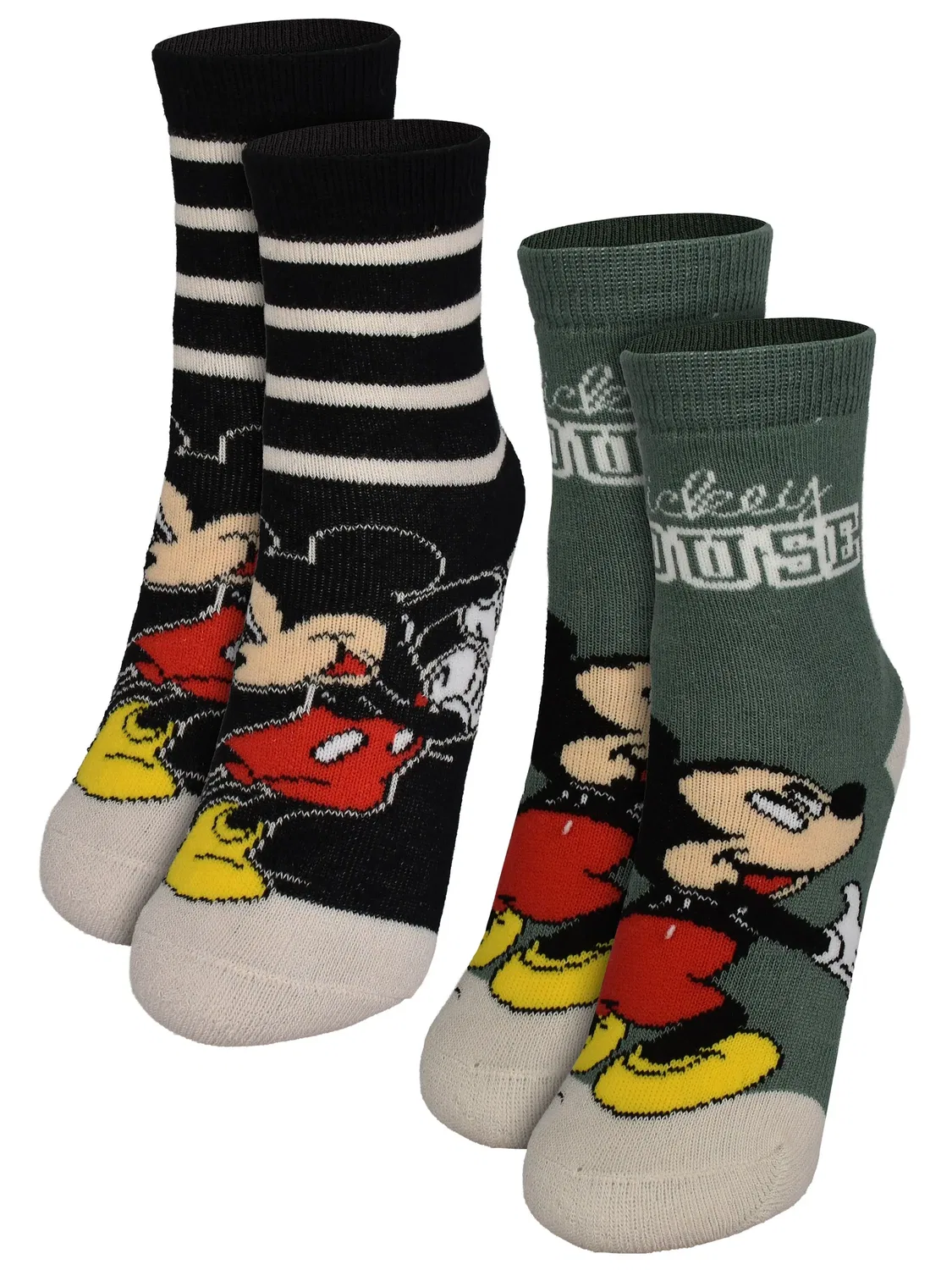 Носки-следки с принтом Mickey Mouse 2 шт Disney, серый