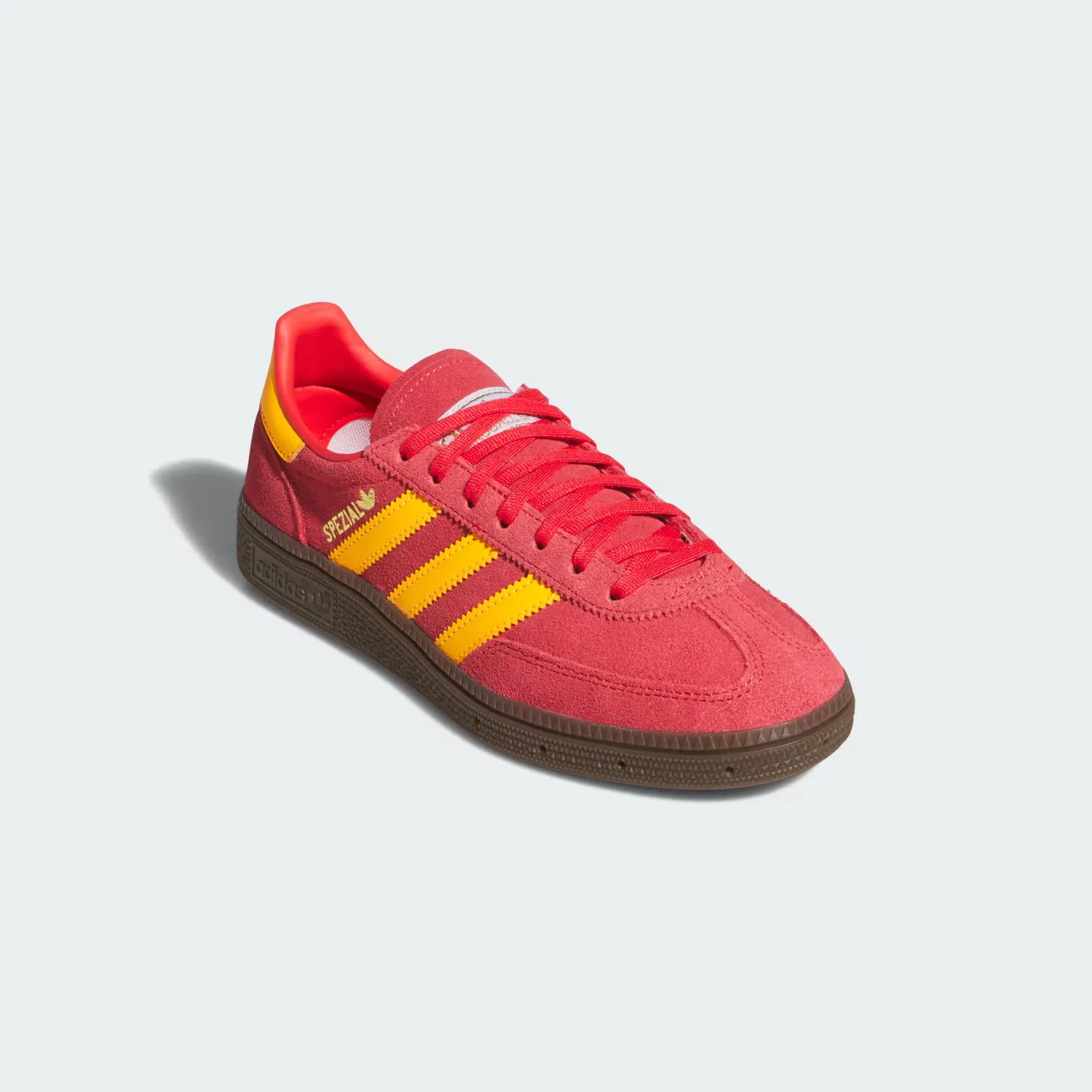 Детские кроссовки с замшевым верхом Handball Spezial Adidas Originals, красный/мандариновый/гум — фото 4