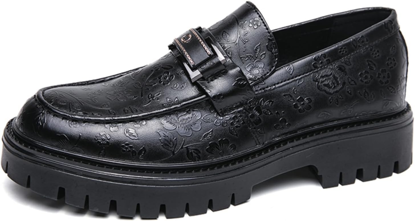

Мужские лоферы из тисненой кожи, стильная обувь для официального стиля - идеально для деловых нарядов, официальных мероприятий и городской элегантности Kpdwfms, черный