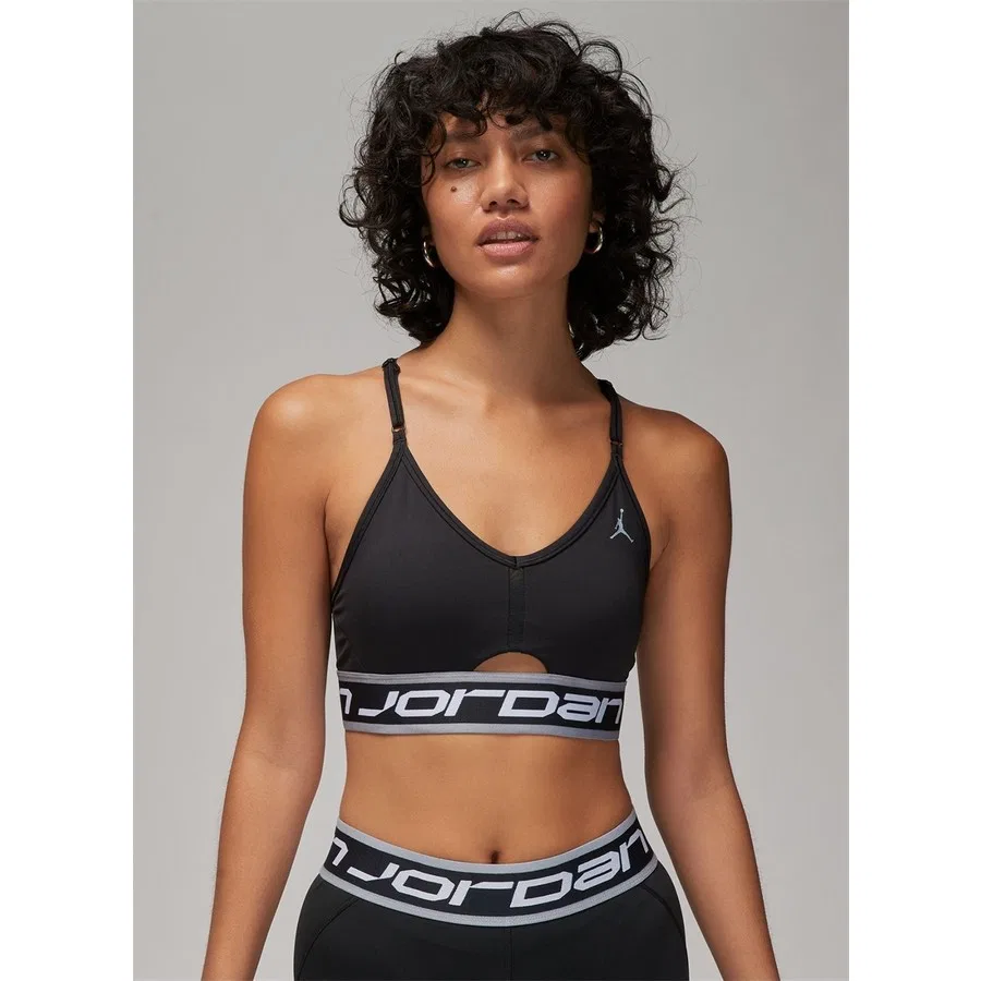 Спортивный бюстгальтер без рукавов Nike J SPT Logo Bra, L, Черный — фото 2