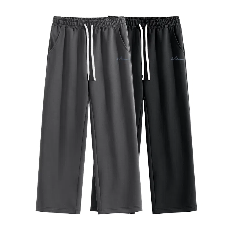 Детские брюки свободного кроя Mz Free Line Pants Logo MINISO, Dark Gray + Black