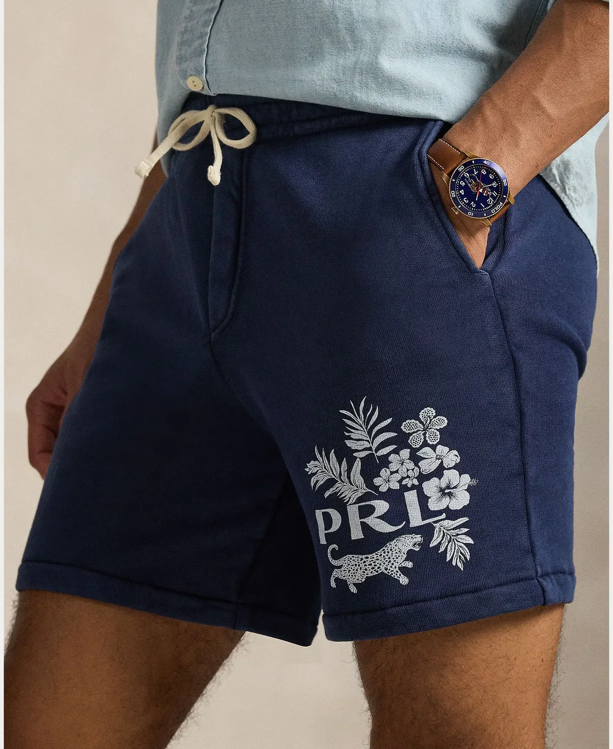 Мужские шорты из двойного трикотажа Polo Ralph Lauren, Azul Marino — фото 4
