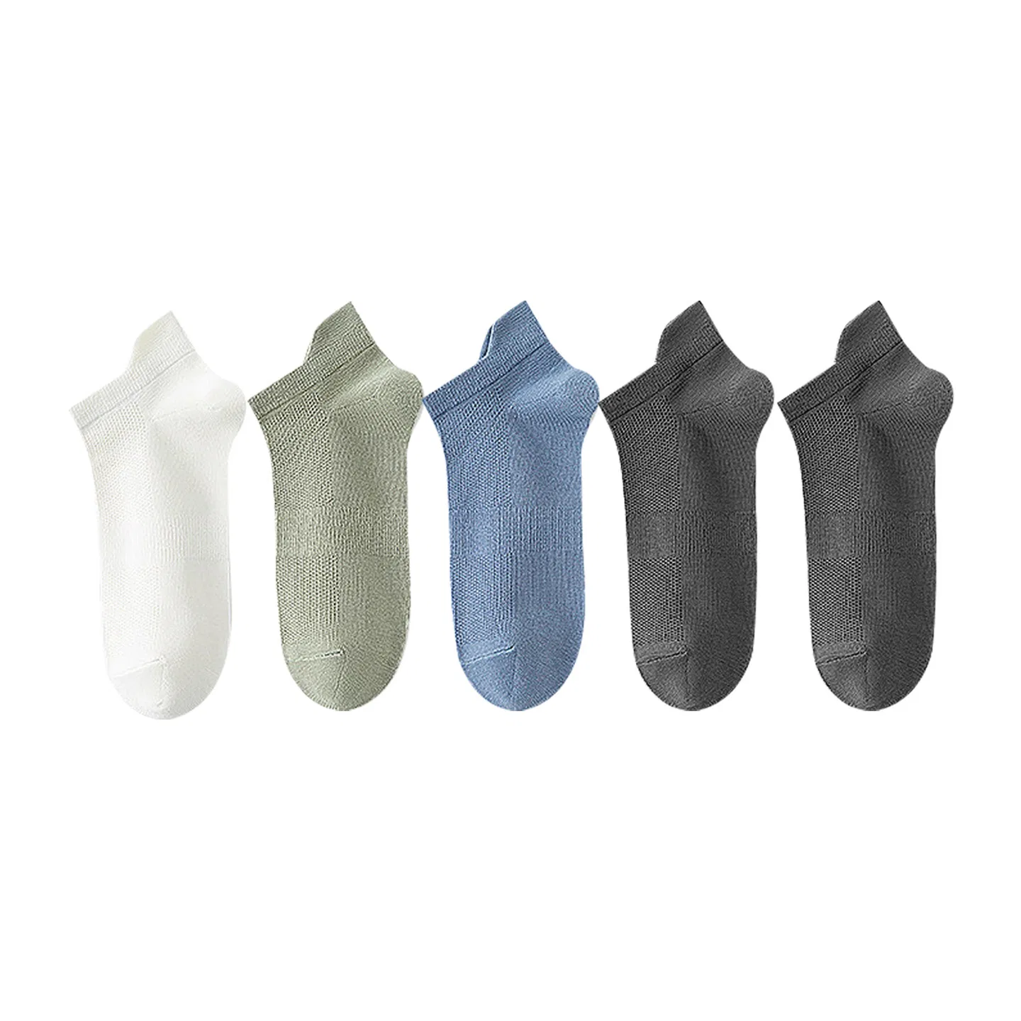 Детские носки-следки набор 5 пар MINISO, Light Green+White+Blue+Dark Gray+Dark Gray
