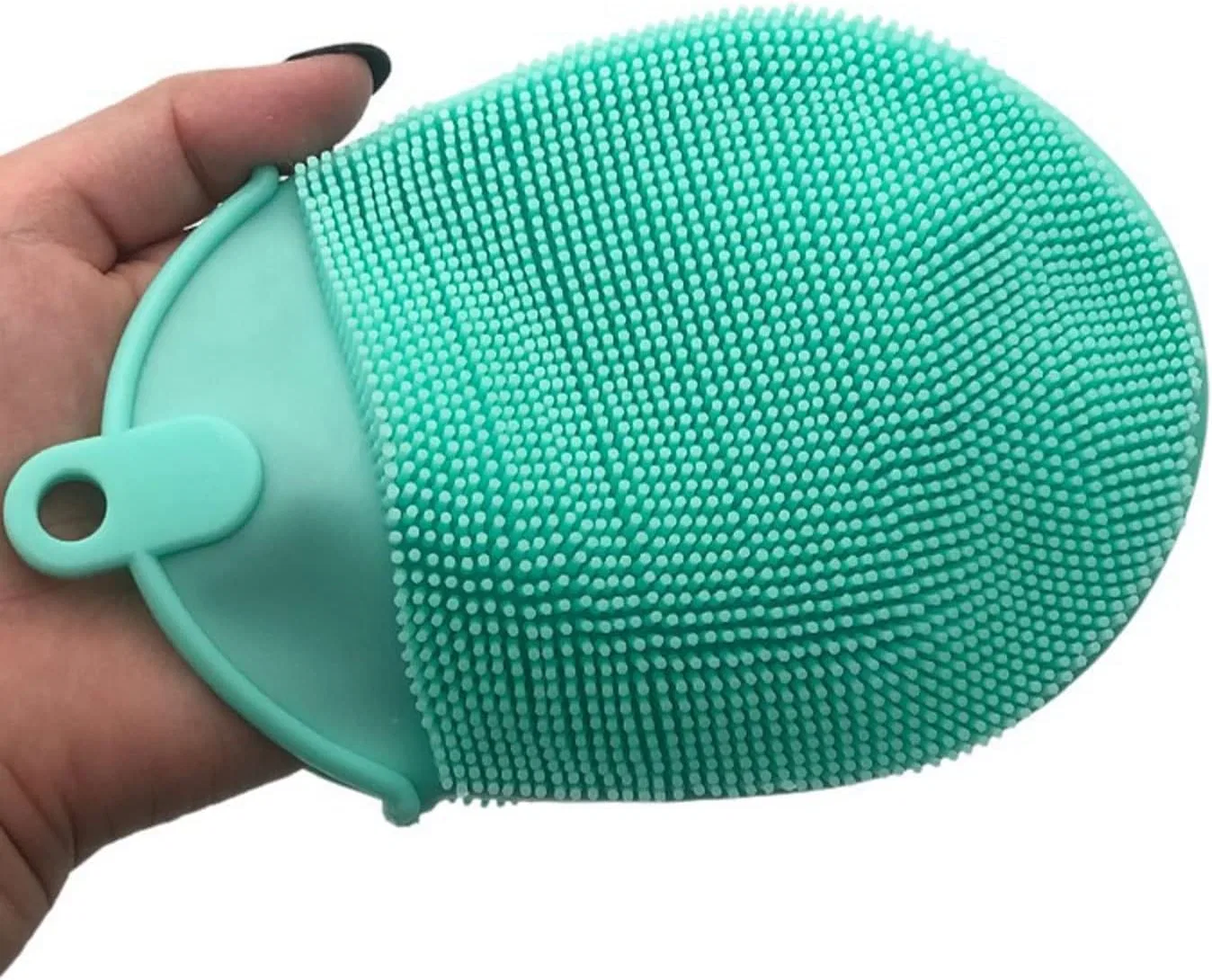 Силиконовая массажная щетка для душа, Seamue, 1 пара варежек-щеток, Green — фото 2