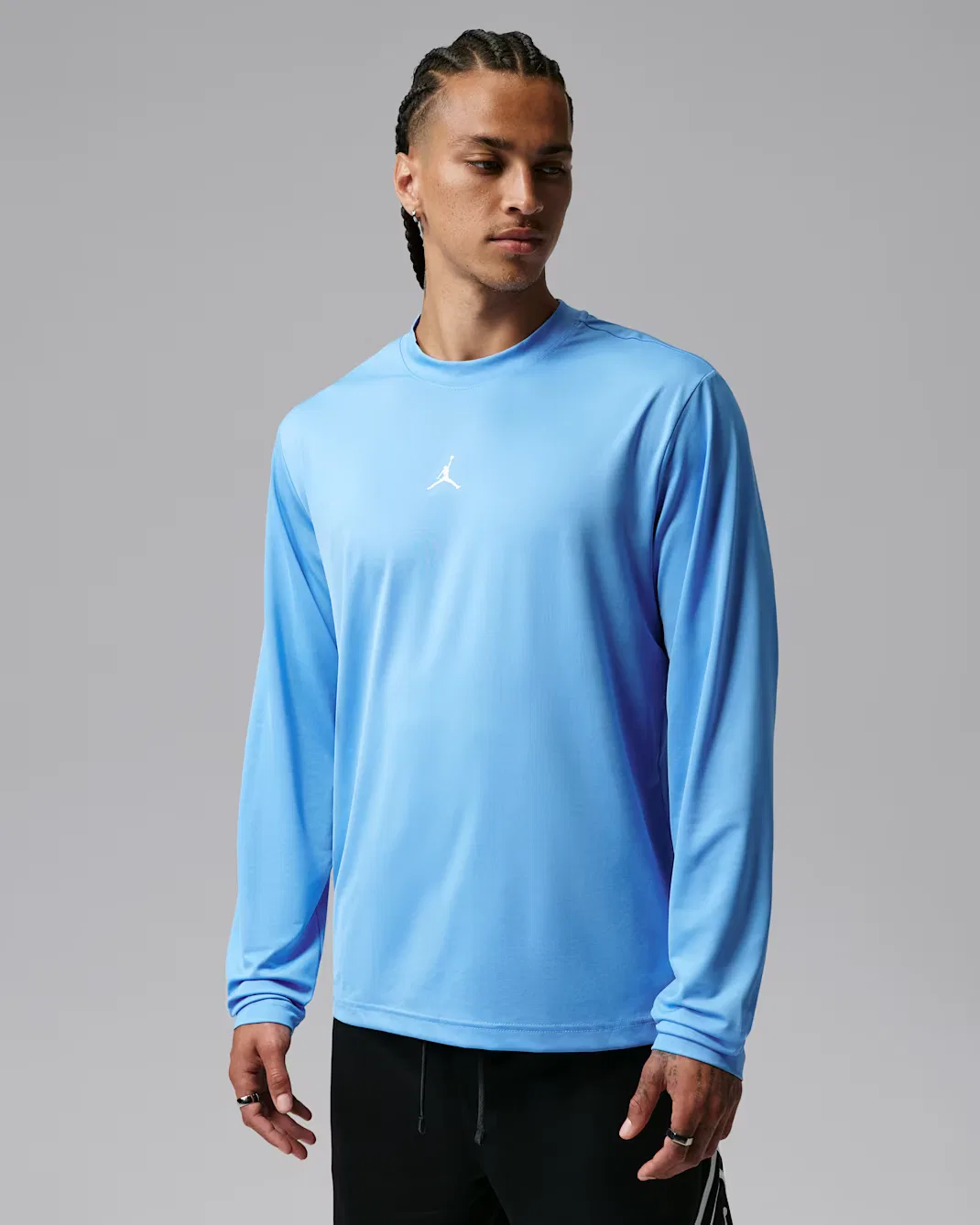 Мужская футболка с длинными рукавами Dri-FIT Jordan Sport Essentials, University Blue