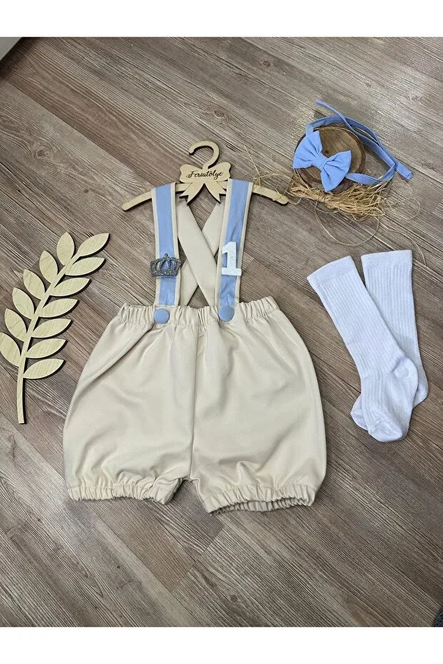 Детский комбинезон для мальчиков с принтом King Crown Concept, Feriatolye, Nude Color — фото 4