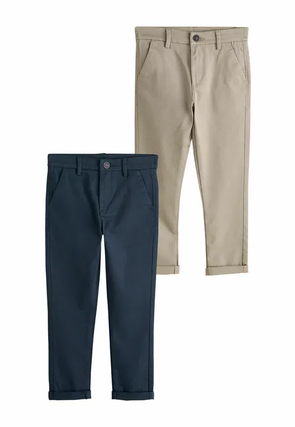 Брюки из хлопка с эластаном Regular fit - stretch chino 2 pack - chinos Next Navy, Stone, темно-синий — фото 3