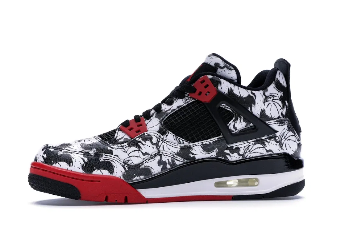 Детские кроссовки Lifestyle с принтом Jordan 4 Retro Jordan, Black/Fire Red-Black-White — фото 3