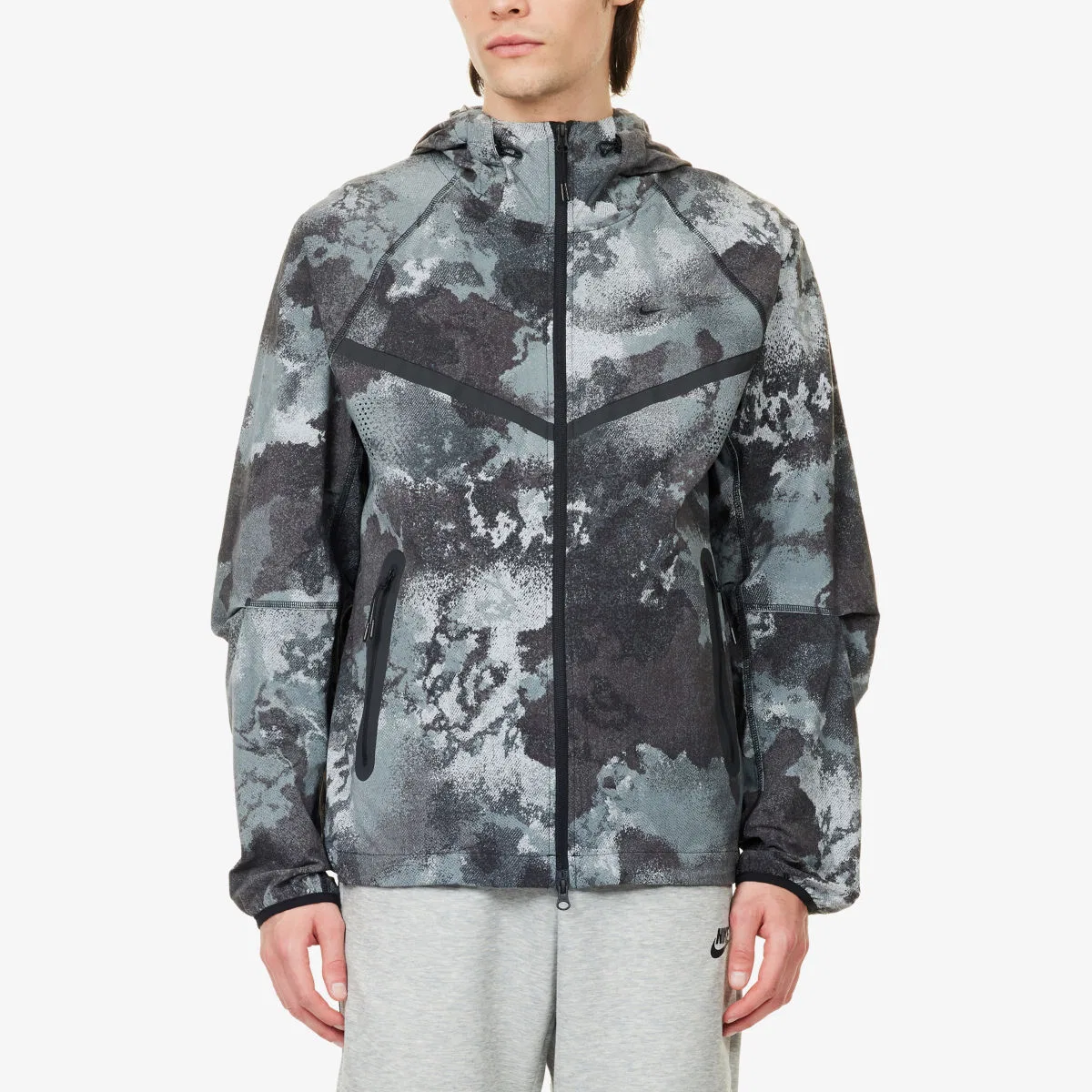 Техническая куртка-ветровка с принтом dri-fit Nike, черный — фото 3