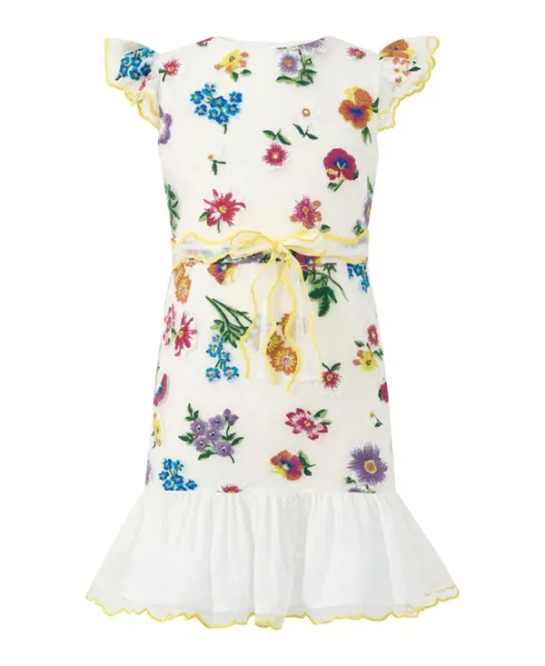 Детское платье для девочек с принтом Carly Embroidered Mini Dress Marlo Kids, мультиколор
