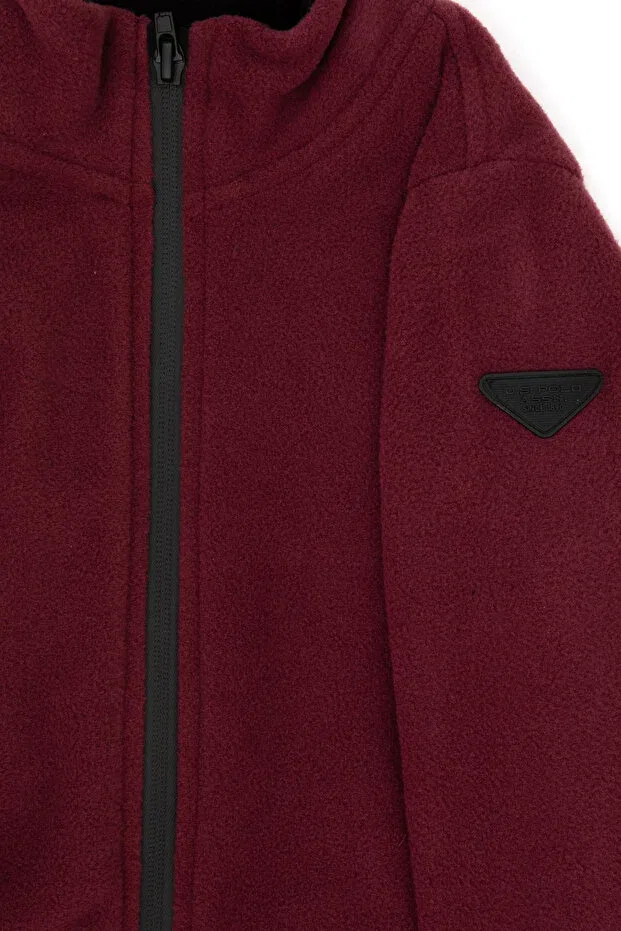 Детский кардиган для мальчиков с длинным рукавом U.S. Polo Assn., Plum — фото 3