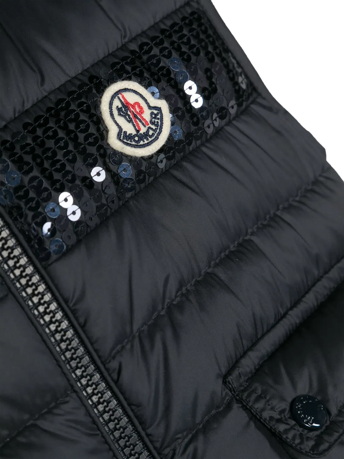 Жилет с логотипом и мягкой подкладкой Moncler, темно-синий — фото 2