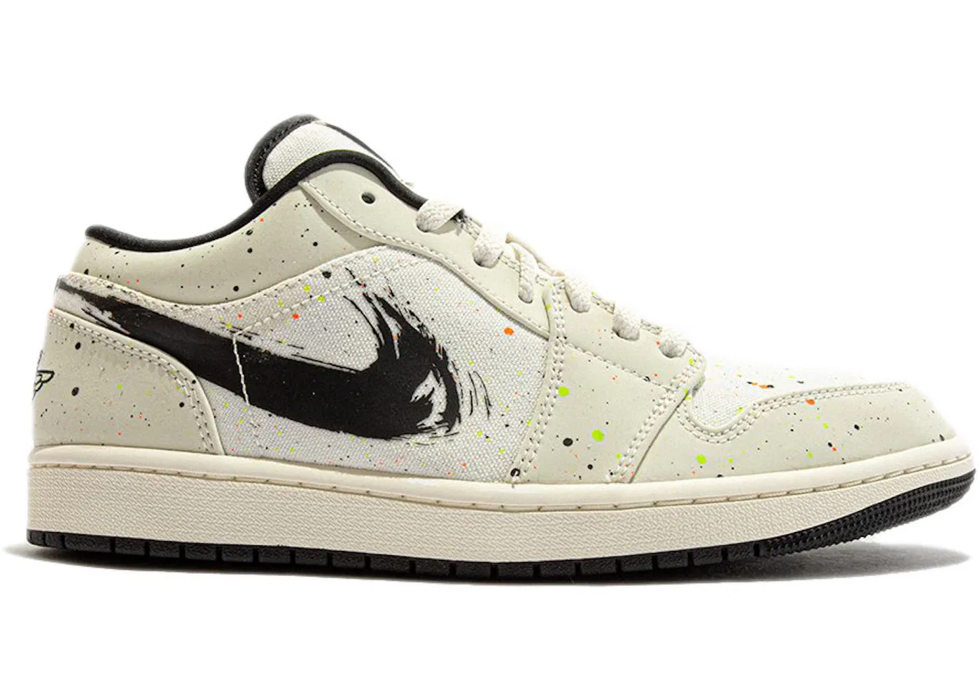 Детские кроссовки Lifestyle с принтом Jordan 1 Low SE Jordan, Sail/Black/Total Orange