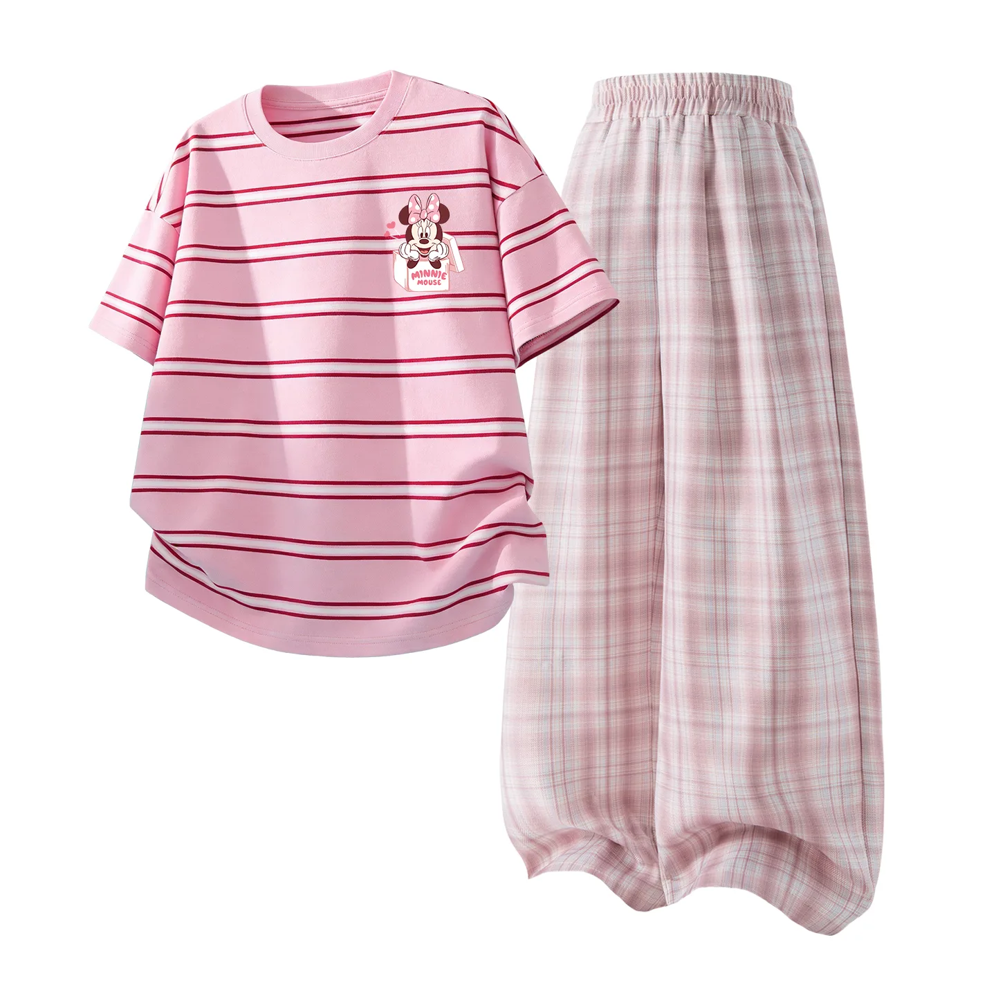 Детский спортивный комплект Casual Sportswear из 2 предметов Disney, Di Gift K Brown+Solid Color Quartz Pink