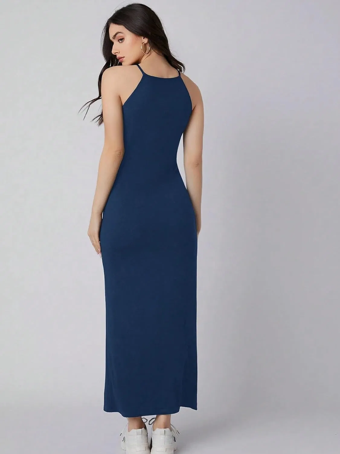 Женское повседневное платье с запахом на шее, Navy Blue — фото 2