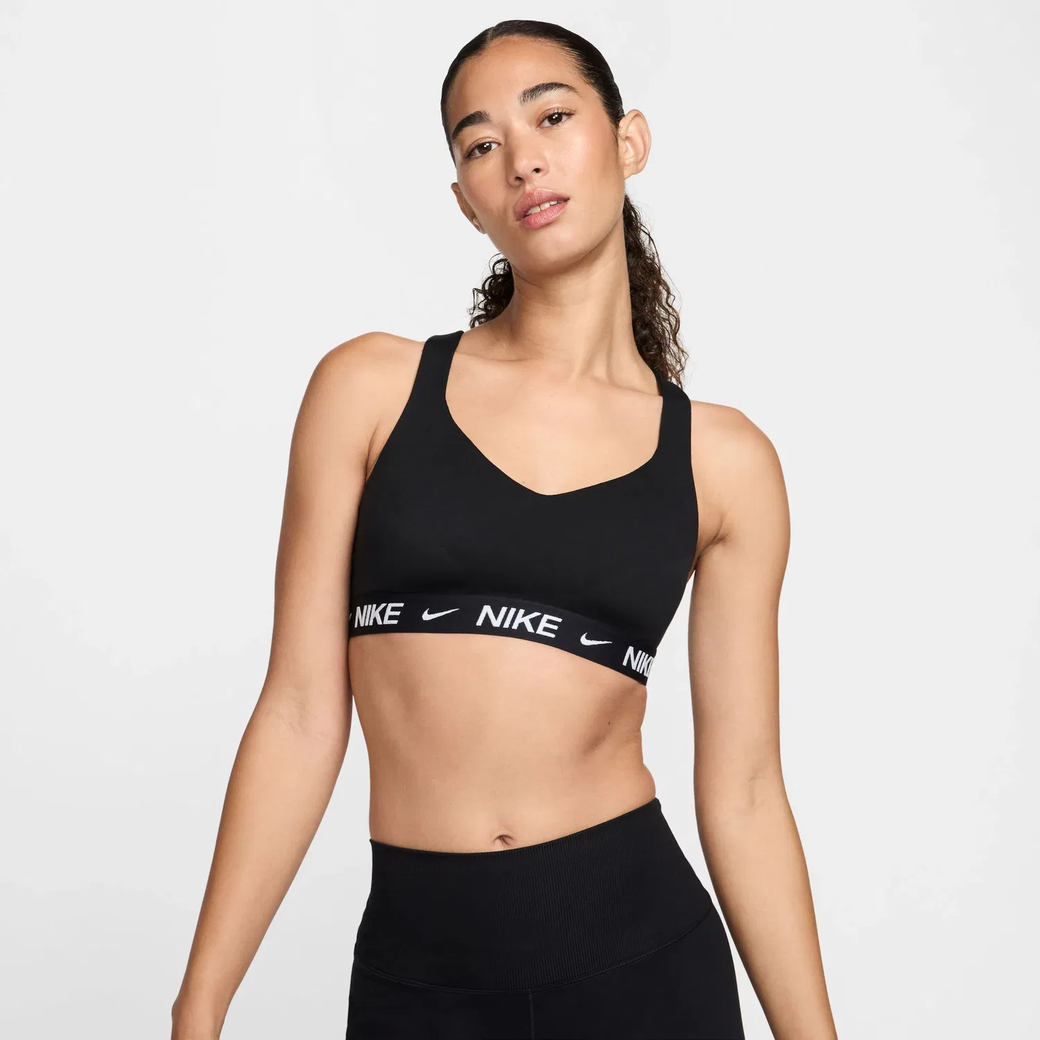 Женский спортивный бюстгальтер без бретелек Nike, Black/Black
