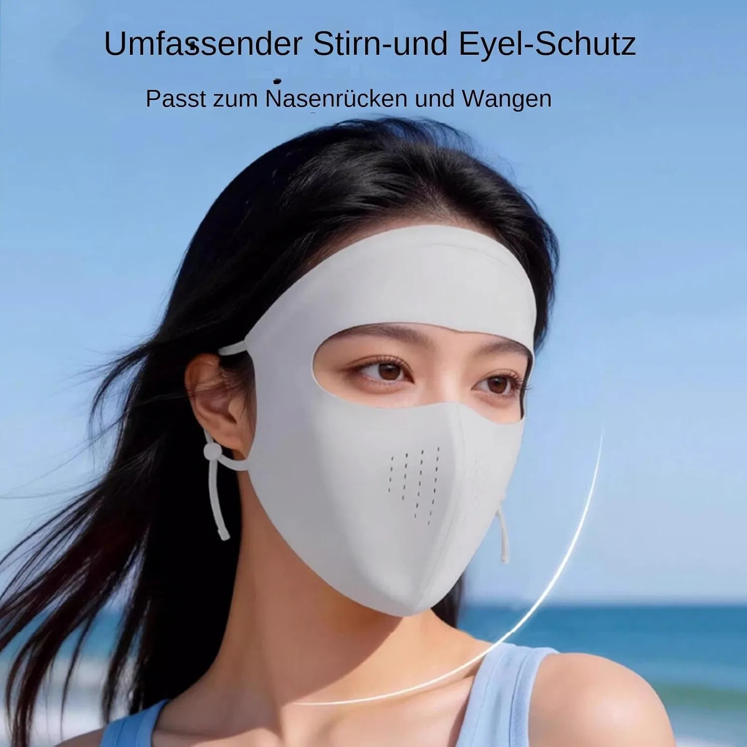 UV-защита лица, дышащая, охлаждающая, Nylon, Light Gray Generisch — фото 4