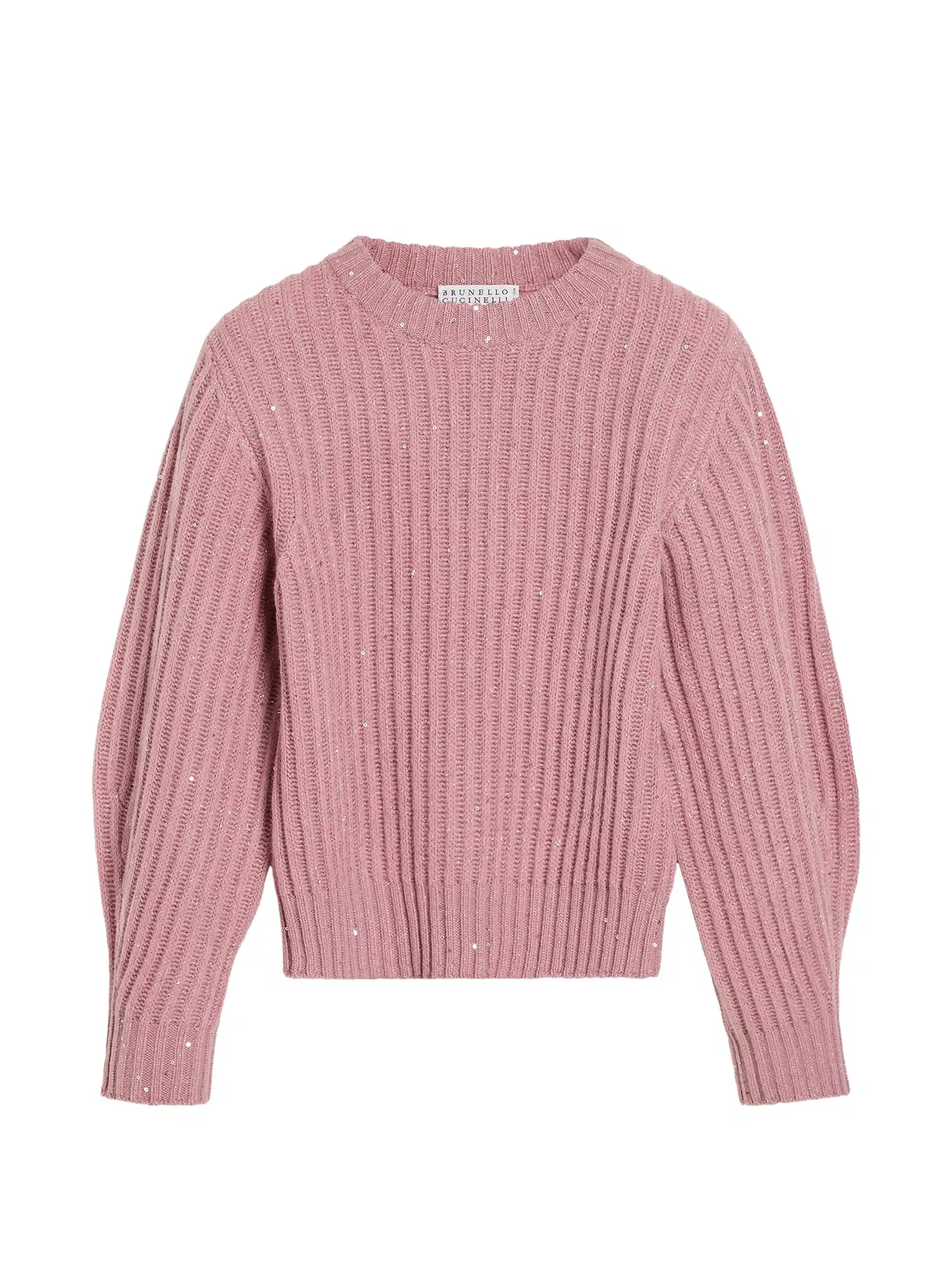 Свитер с пайетками Brunello Cucinelli Kids, розовый