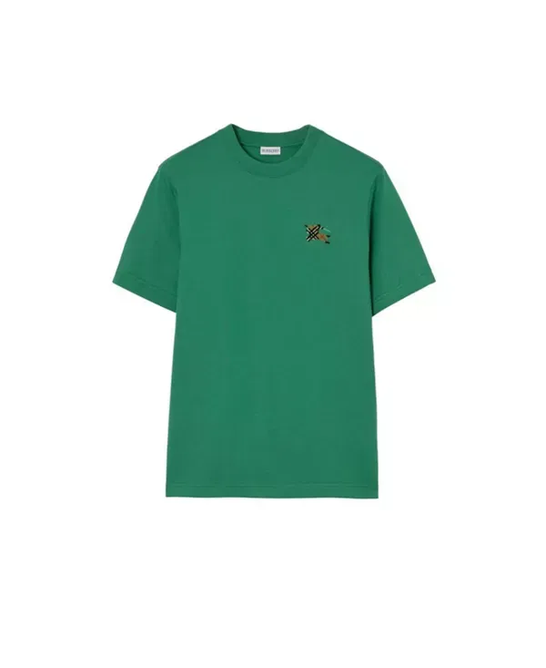 Мужская футболка с вышивкой Knight Cotton T-Shirt Burberry, Jade Green — фото 3