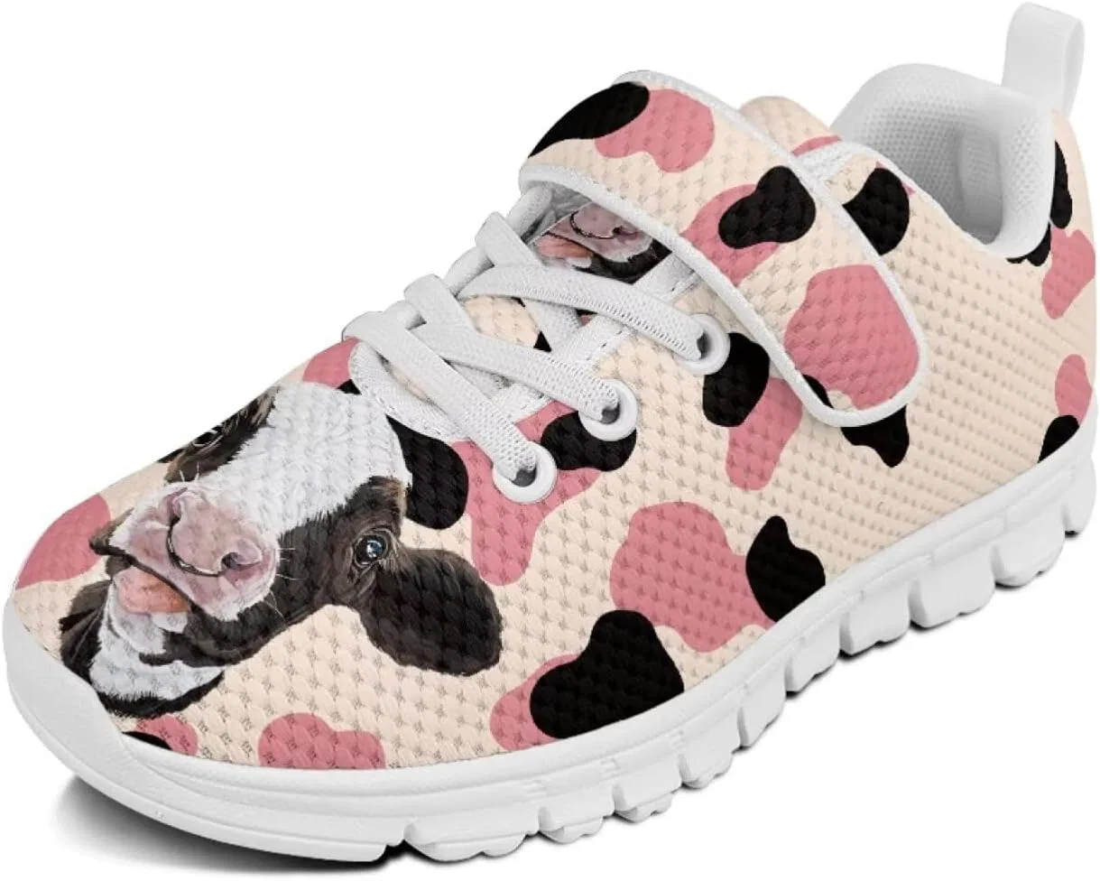 Детские кроссовки с принтом коровы Howilath, Pink Cow Print