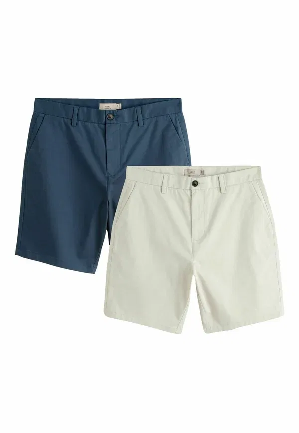 Шорты хлопковые Regular fit - stretch chino shorts 2 pack Next, Ink Blue, Bone, синий