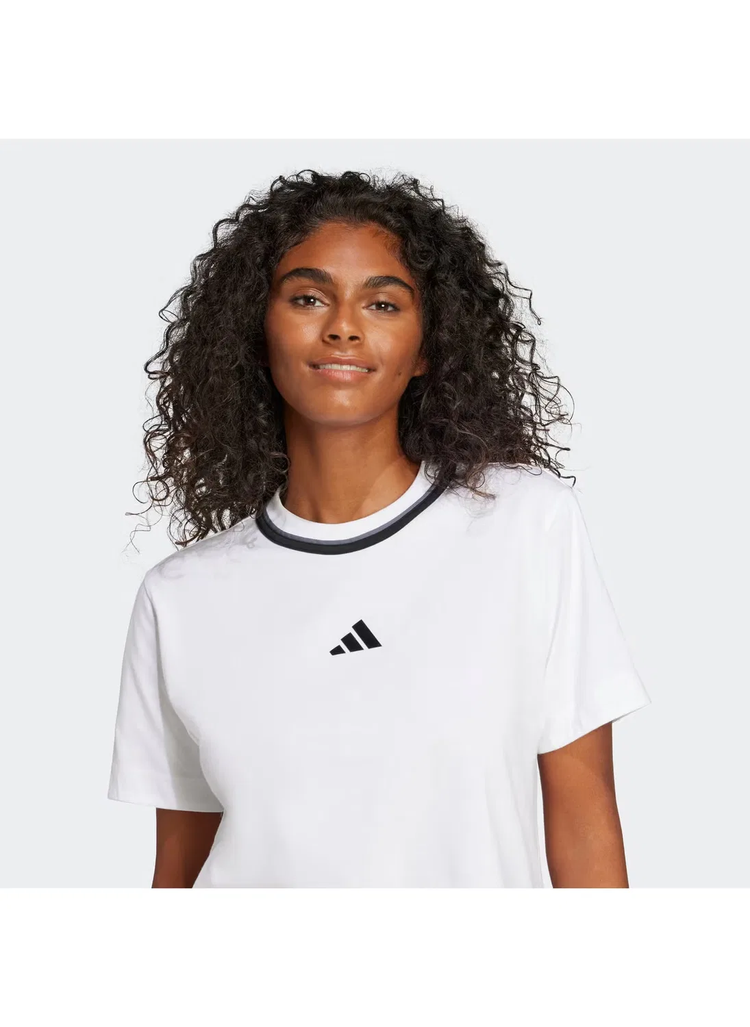 Футболка хлопковая Essentials color pop Adidas, белый — фото 4